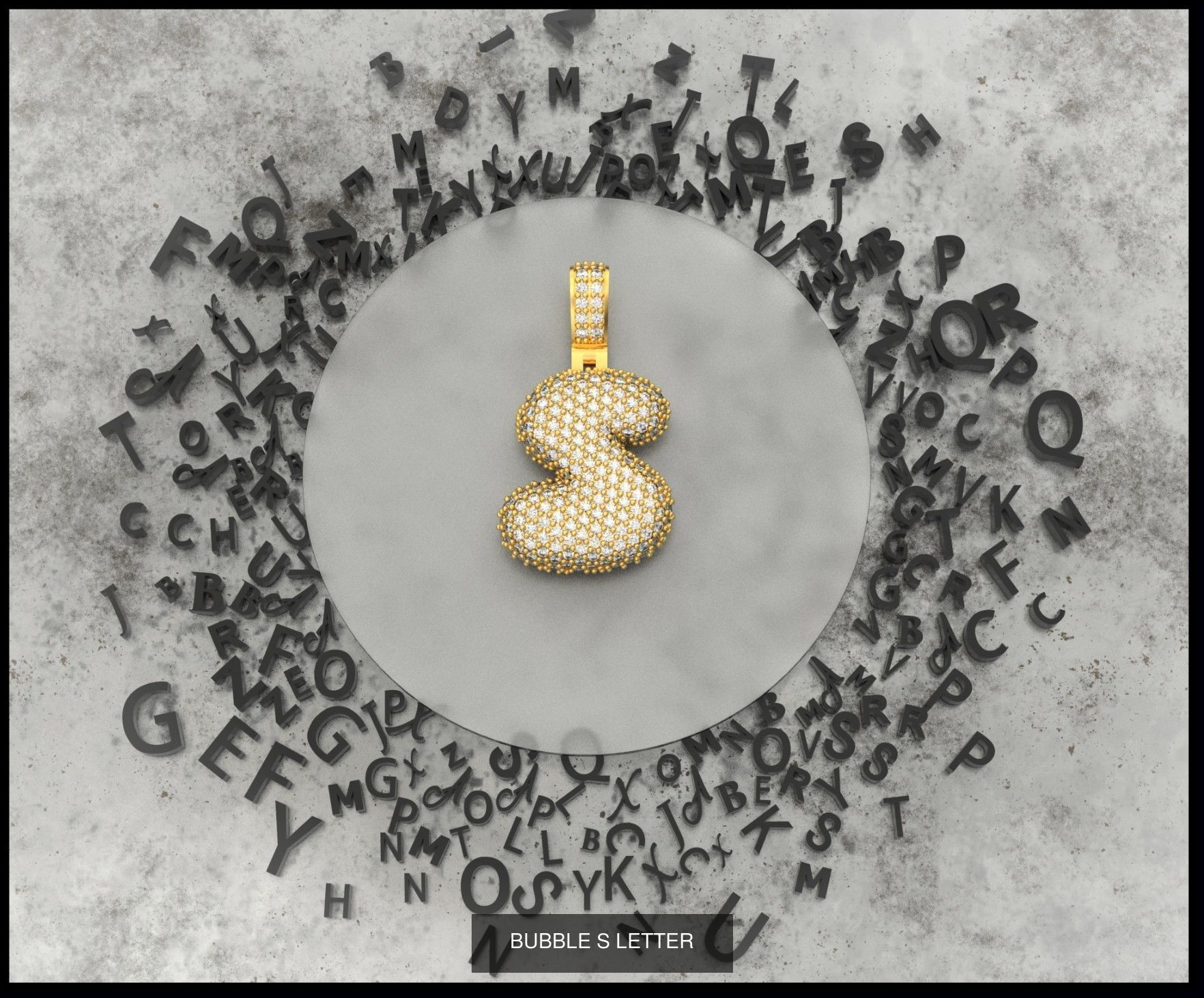 BUBBLE A-Z LETTERS 3D Model Collection_21