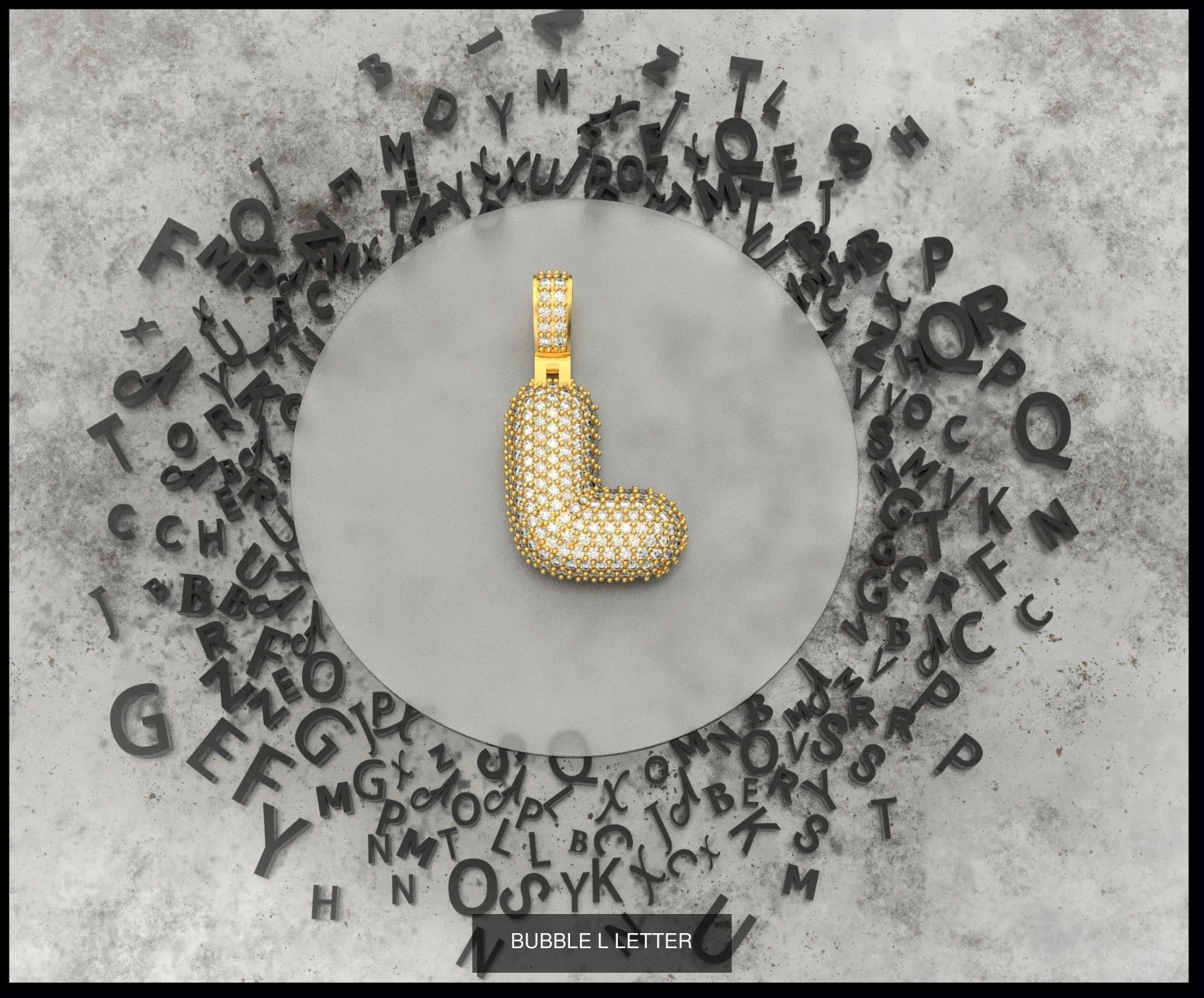 BUBBLE A-Z LETTERS 3D Model Collection_14