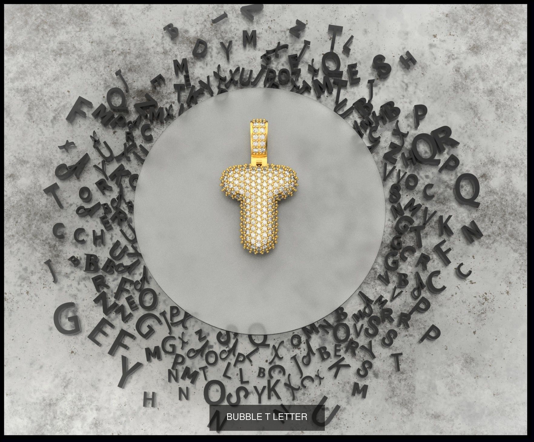 BUBBLE A-Z LETTERS 3D Model Collection_22