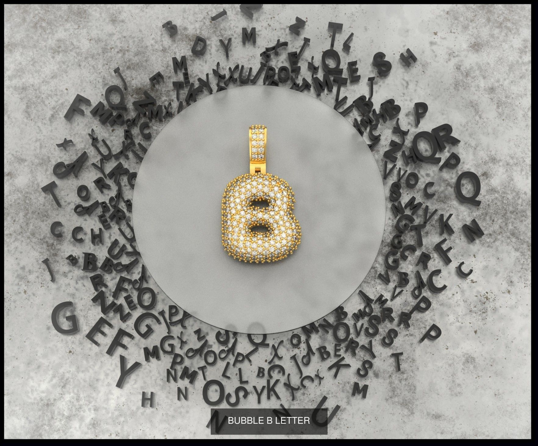 BUBBLE A-Z LETTERS 3D Model Collection_4