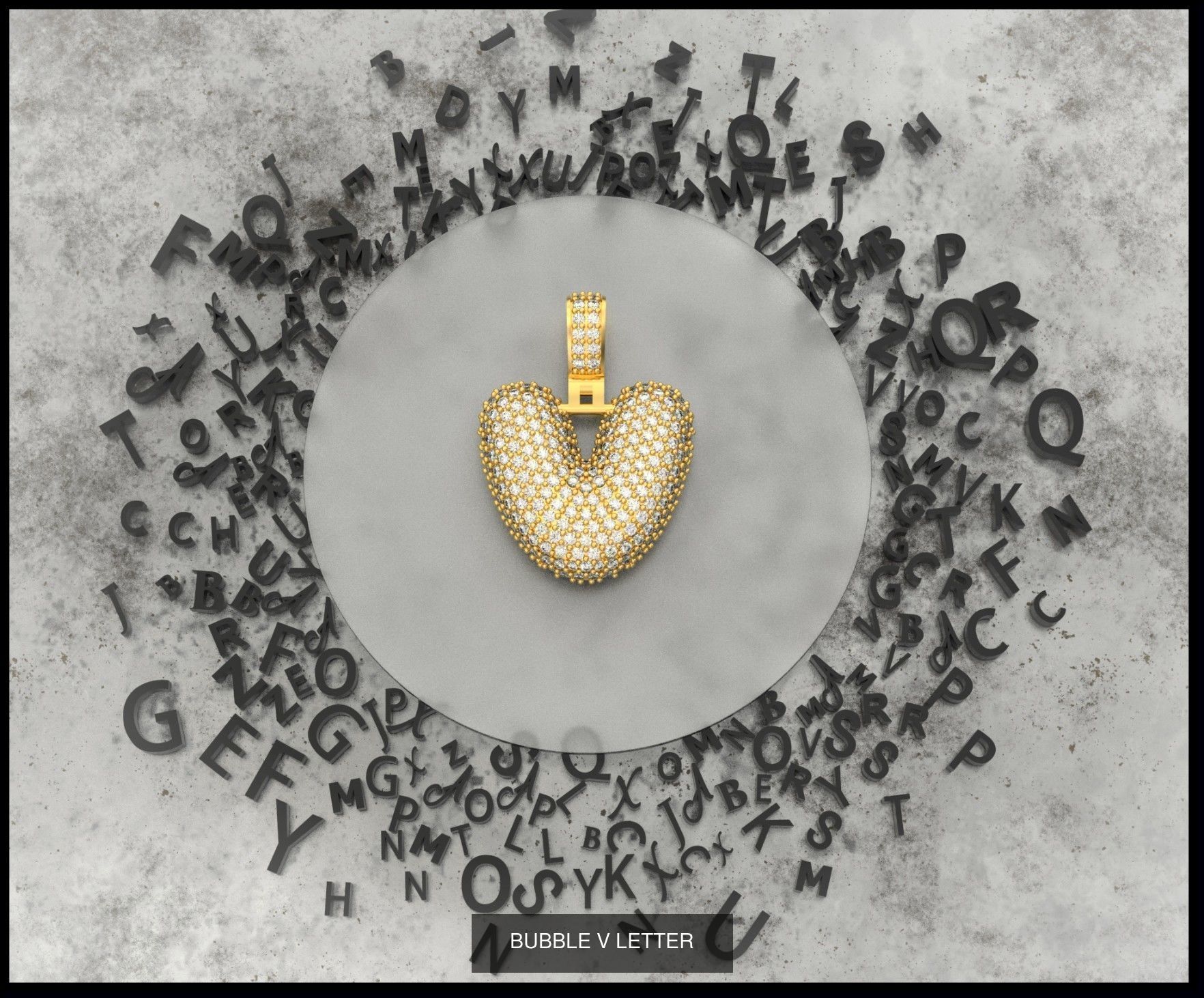 BUBBLE A-Z LETTERS 3D Model Collection_24