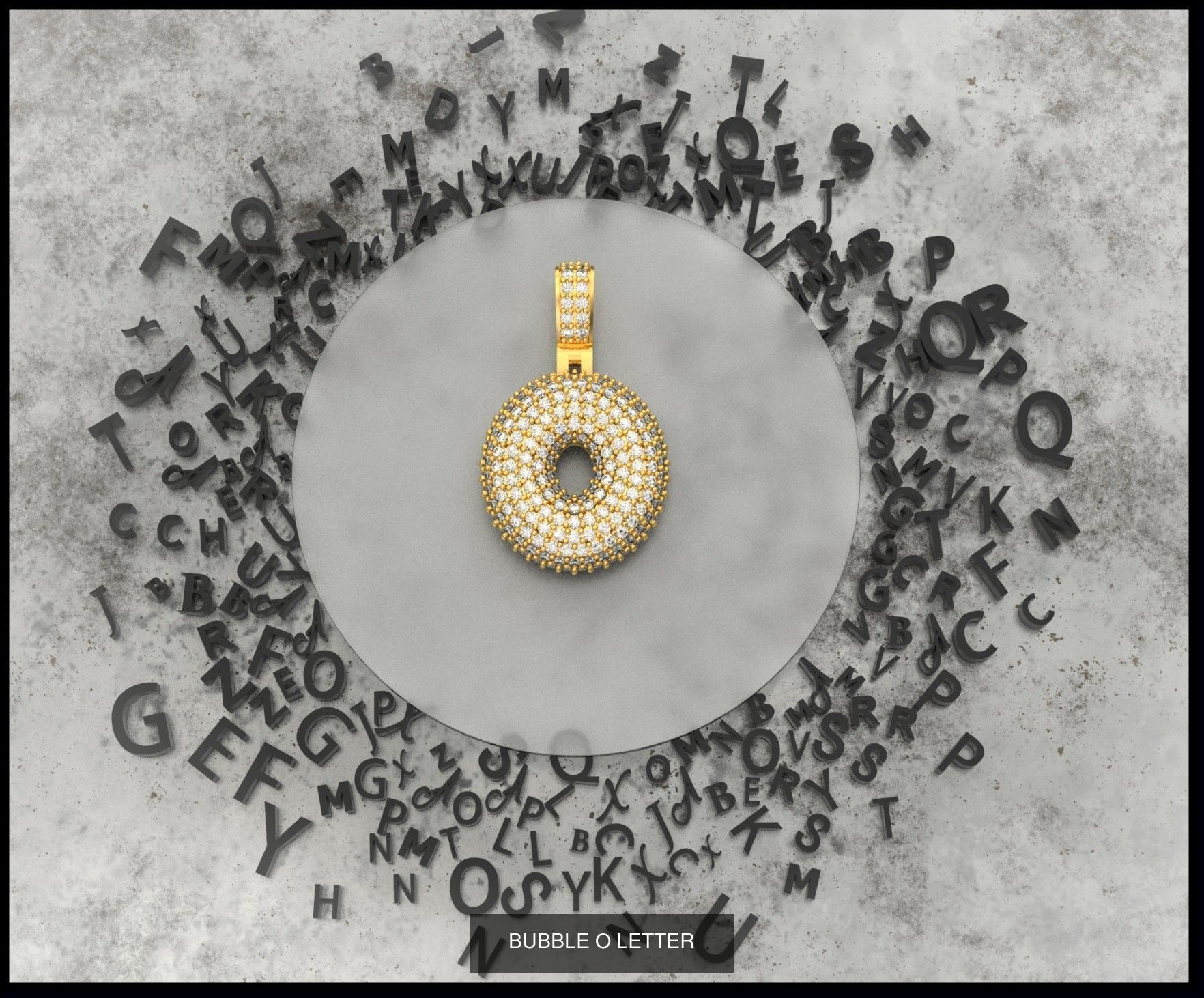 BUBBLE A-Z LETTERS 3D Model Collection_17