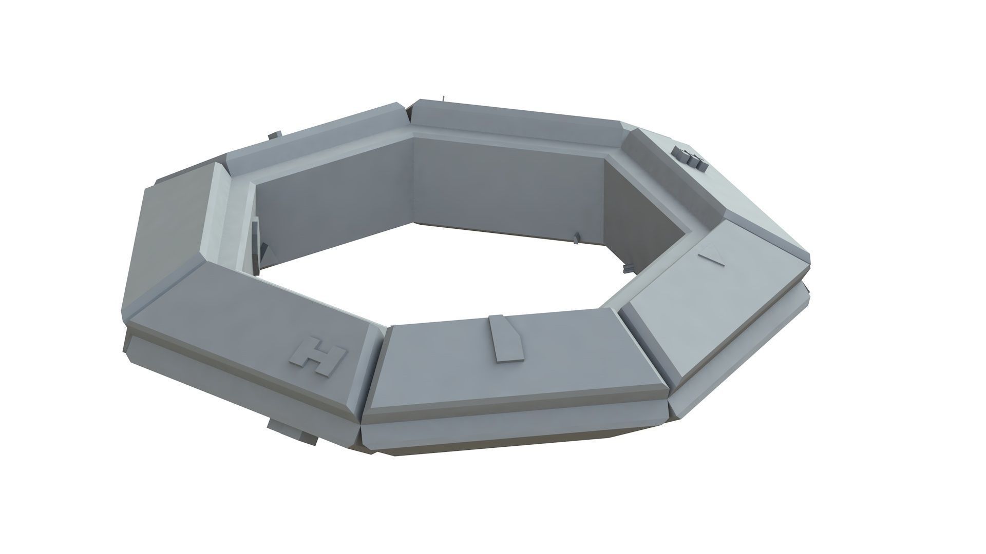 Sci Fi Object No 3955 Low Poly Low-poly 3D model_7