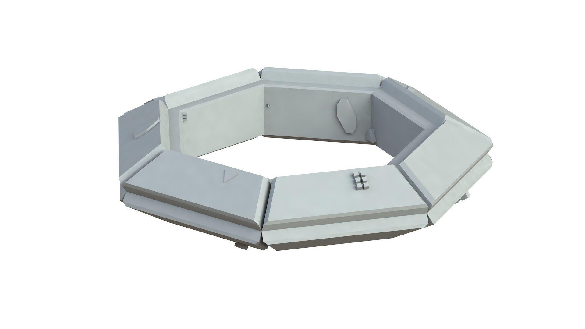 Sci Fi Object No 3955 Low Poly Low-poly 3D model_3