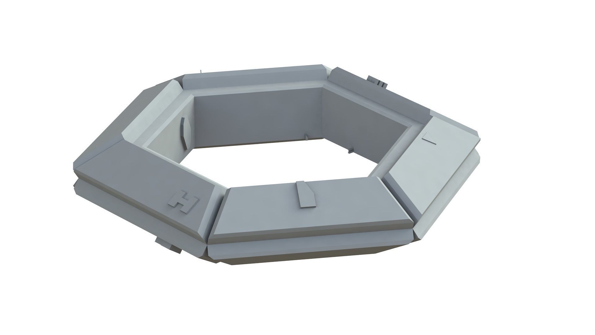 Sci Fi Object No 3917 Low Poly Low-poly 3D model_6