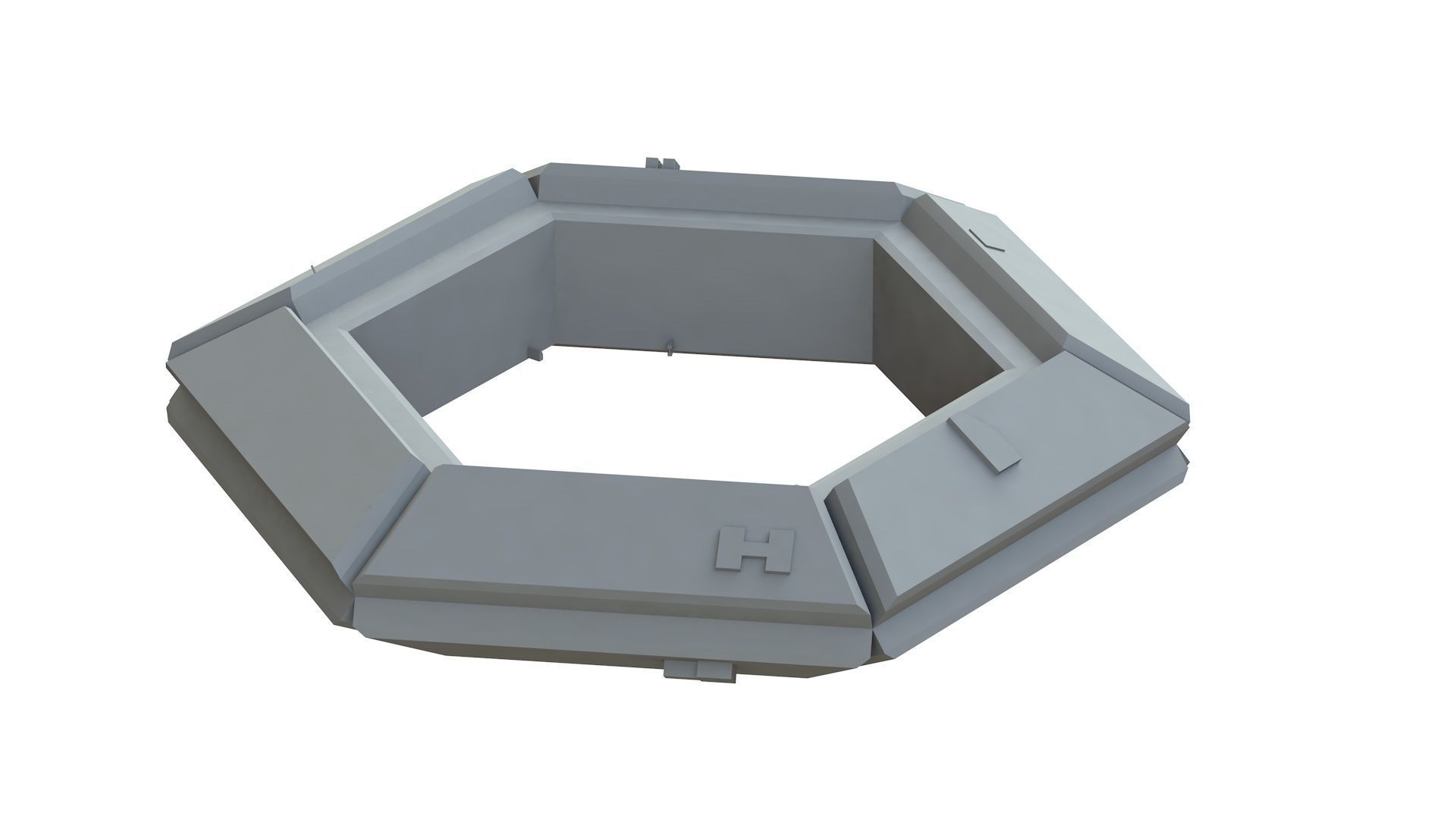 Sci Fi Object No 3917 Low Poly Low-poly 3D model_8