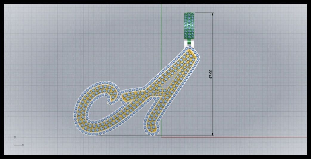 A DOUBLE CURVED FONT  3D print model_8