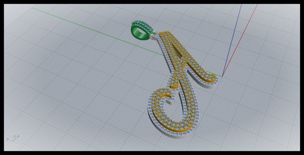 A DOUBLE CURVED FONT  3D print model_4