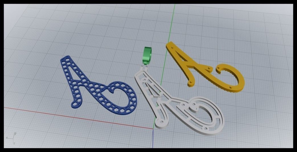 A DOUBLE CURVED FONT  3D print model_11