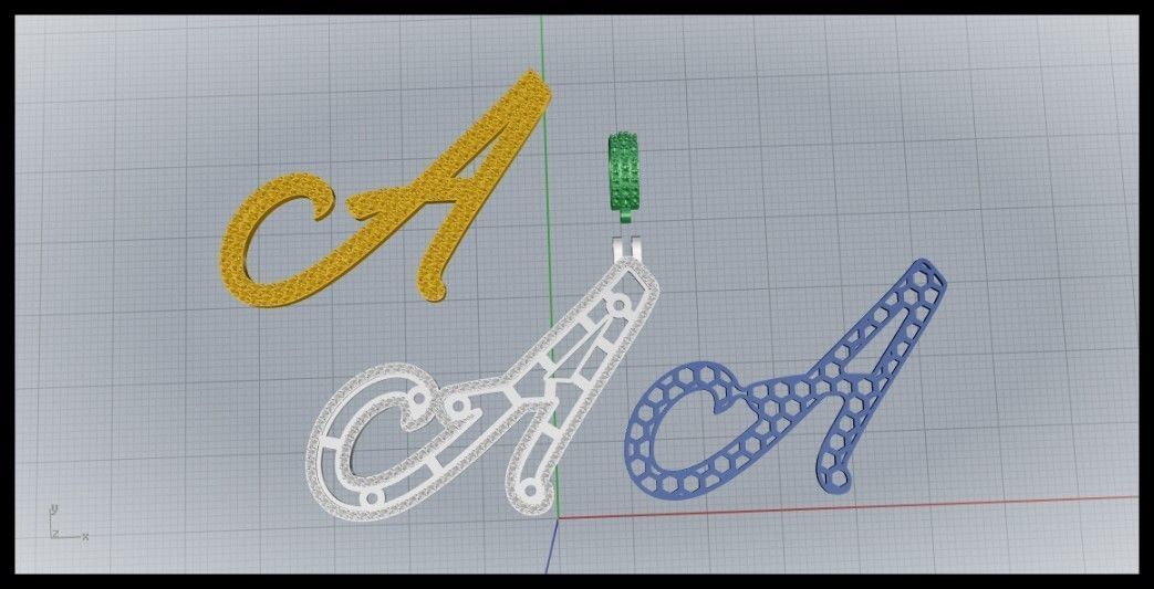 A DOUBLE CURVED FONT  3D print model_10