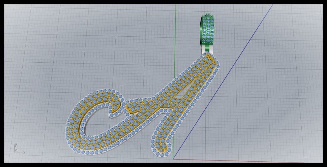 A DOUBLE CURVED FONT  3D print model_7