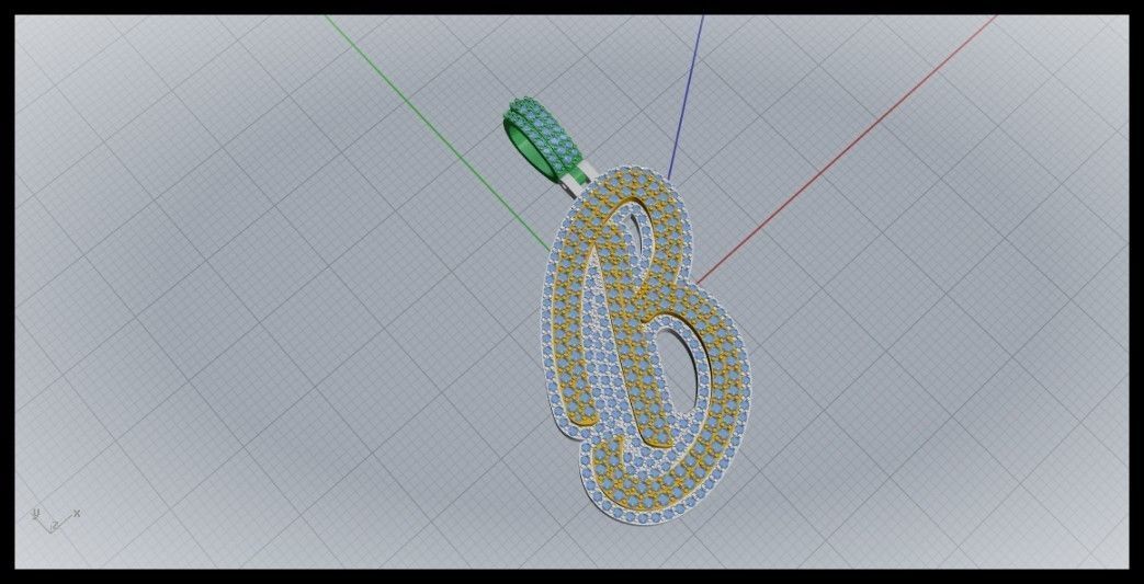 B DOUBLE CURVED FONT 3D print model_1