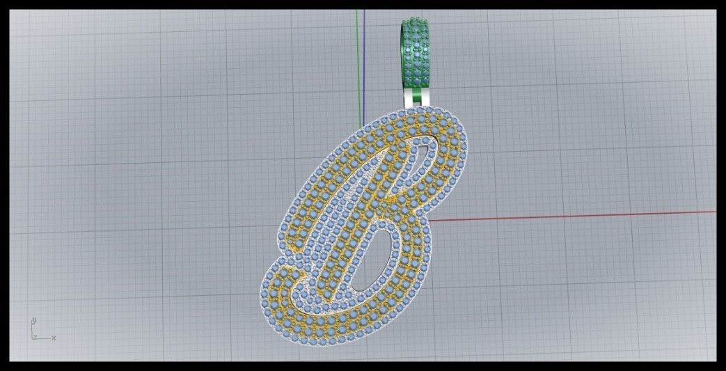 B DOUBLE CURVED FONT 3D print model_7