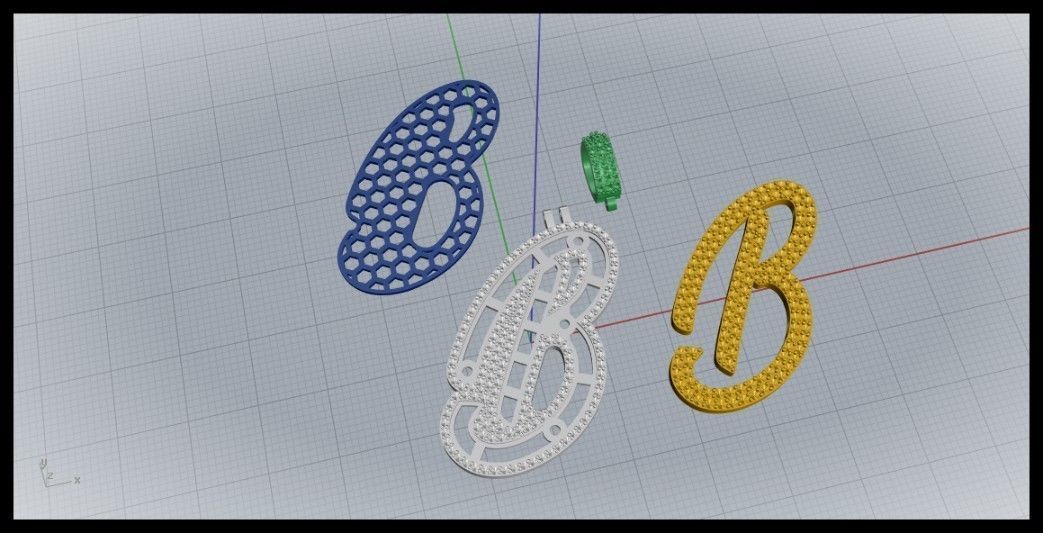B DOUBLE CURVED FONT 3D print model_10