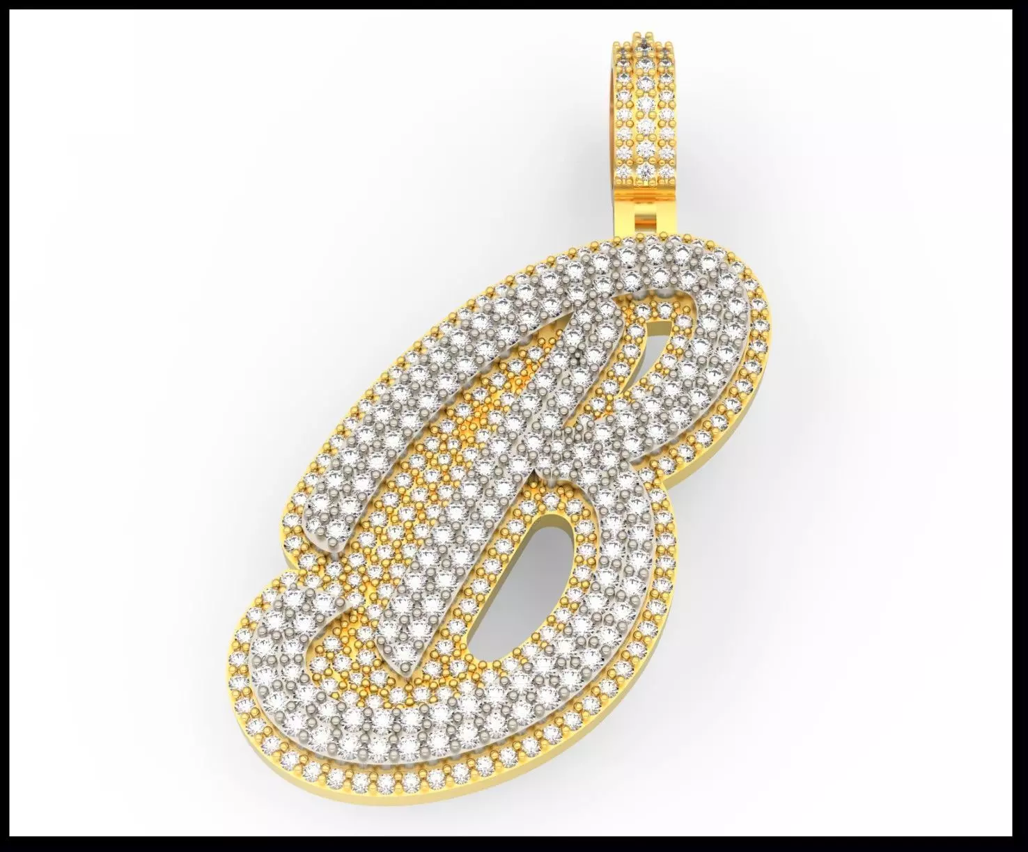 B DOUBLE CURVED FONT 3D print model_0