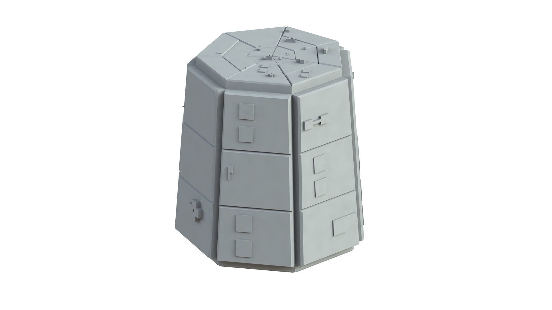 Sci Fi Object No 2882 Low Poly Low-poly 3D model_4