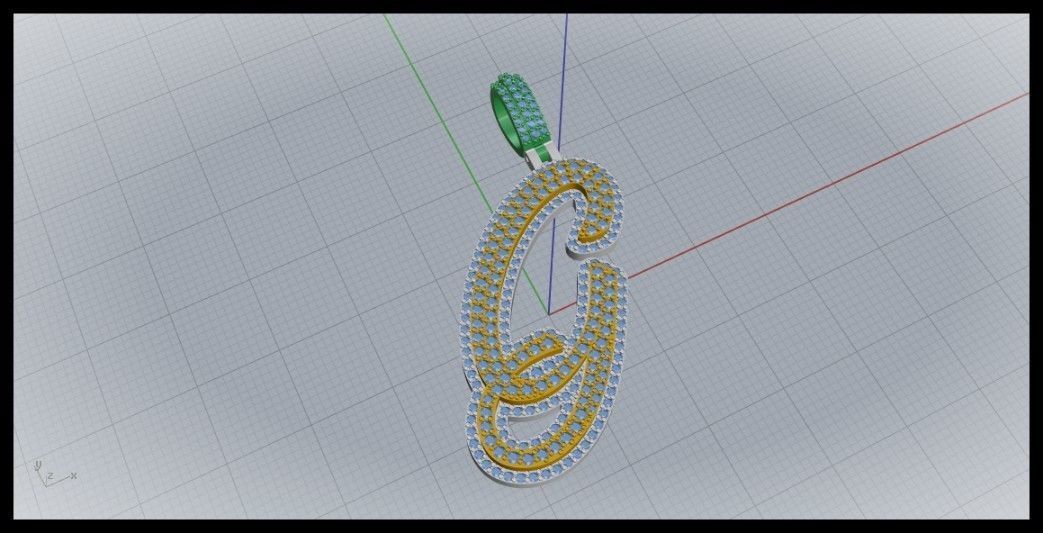 G DOUBLE CURVED FONT 3D print model_1