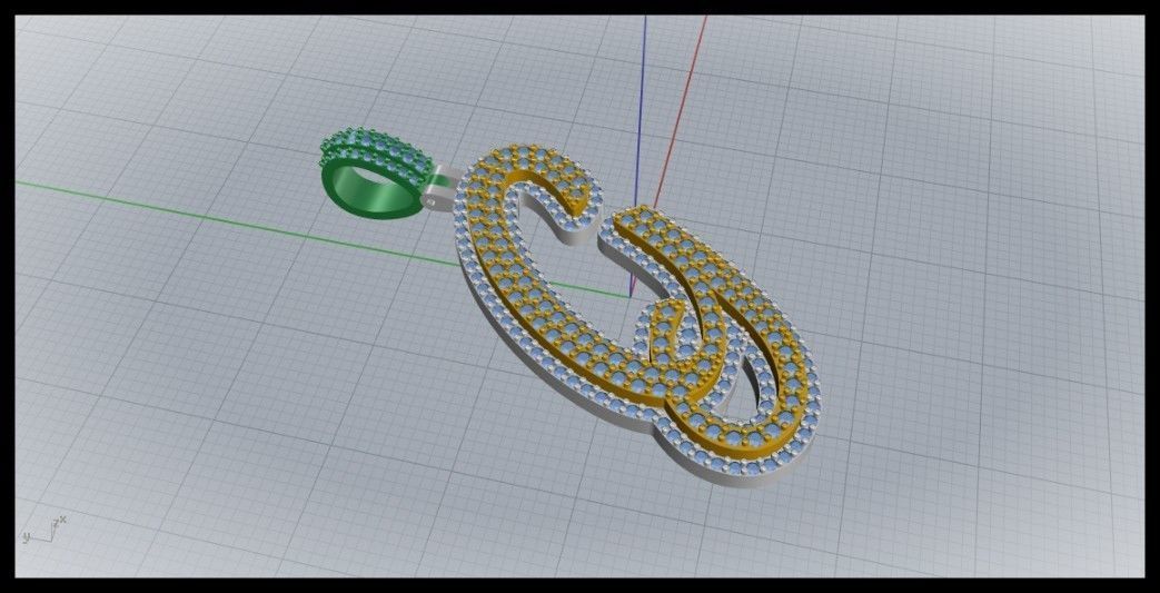 G DOUBLE CURVED FONT 3D print model_4