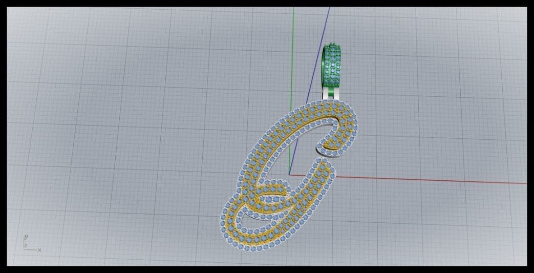 G DOUBLE CURVED FONT 3D print model_7