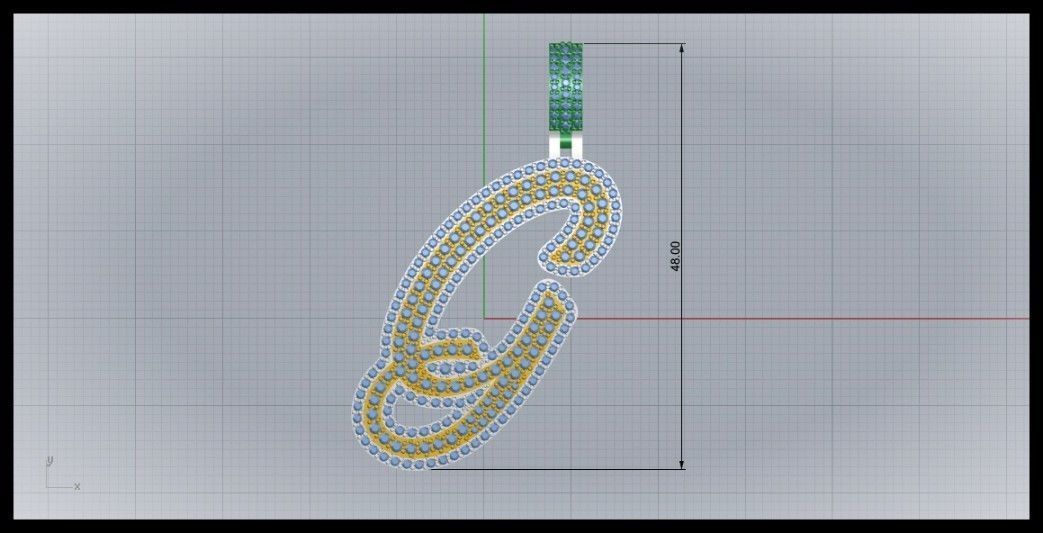 G DOUBLE CURVED FONT 3D print model_8