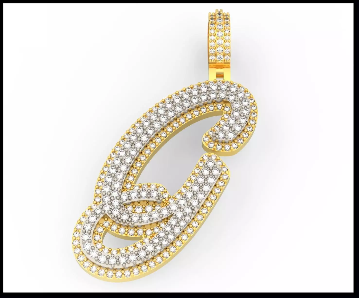 G DOUBLE CURVED FONT 3D print model_0