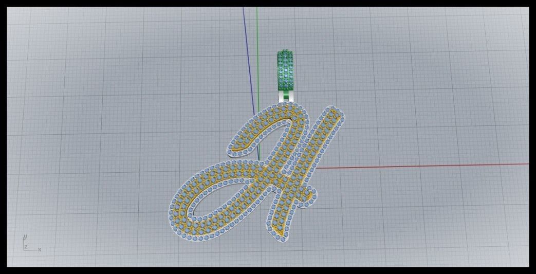 H DOUBLE CURVED FONT 3D print model_6