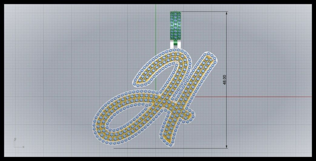 H DOUBLE CURVED FONT 3D print model_7