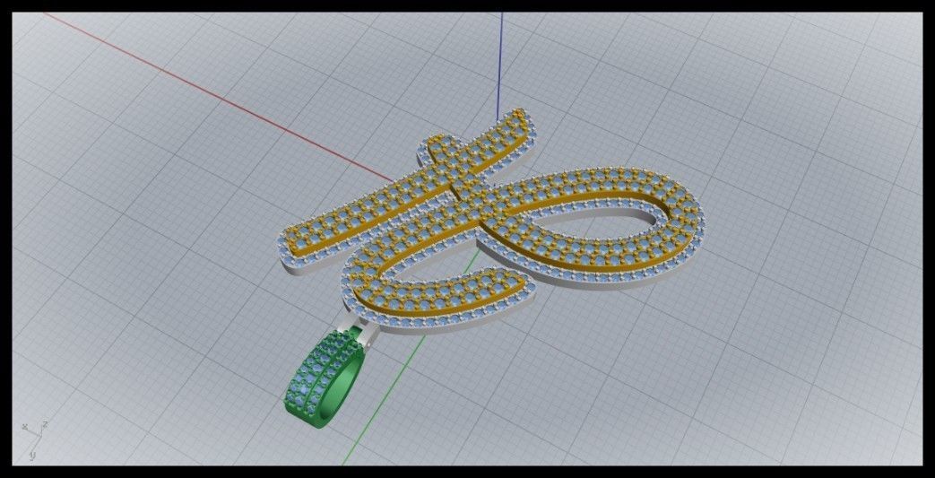 H DOUBLE CURVED FONT 3D print model_4