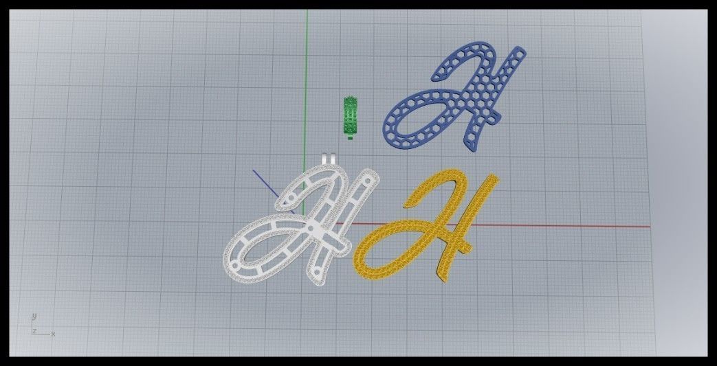 H DOUBLE CURVED FONT 3D print model_9