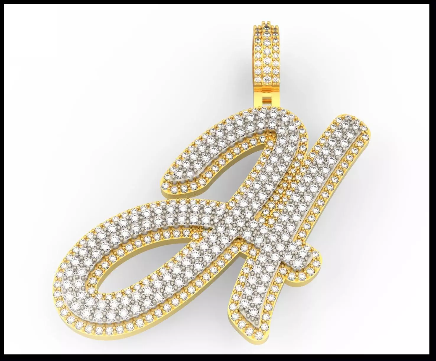 H DOUBLE CURVED FONT 3D print model_0