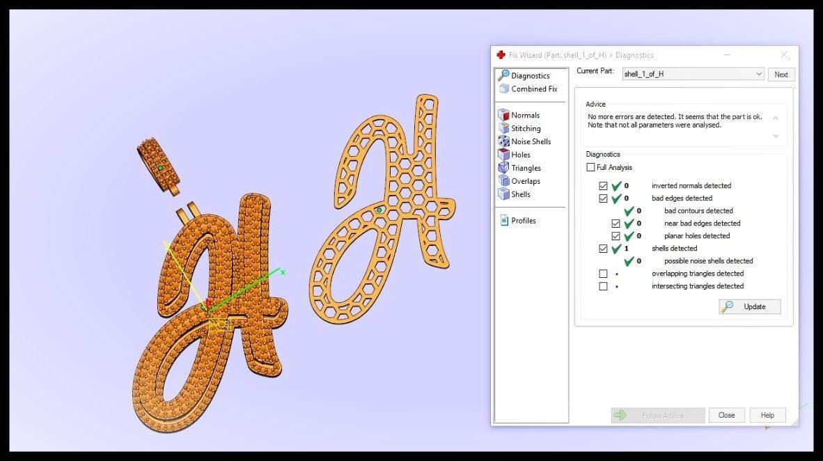 H DOUBLE CURVED FONT 3D print model_2