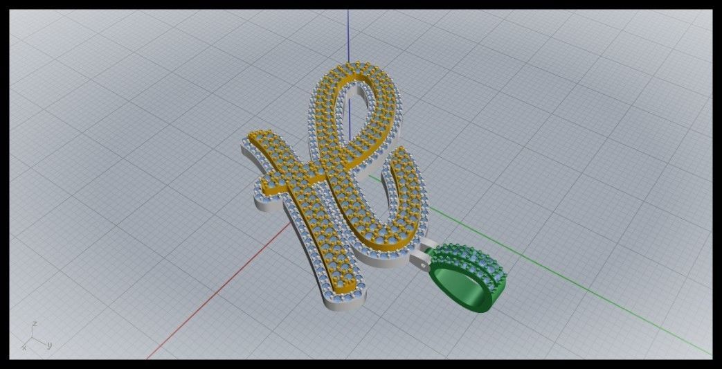 H DOUBLE CURVED FONT 3D print model_5