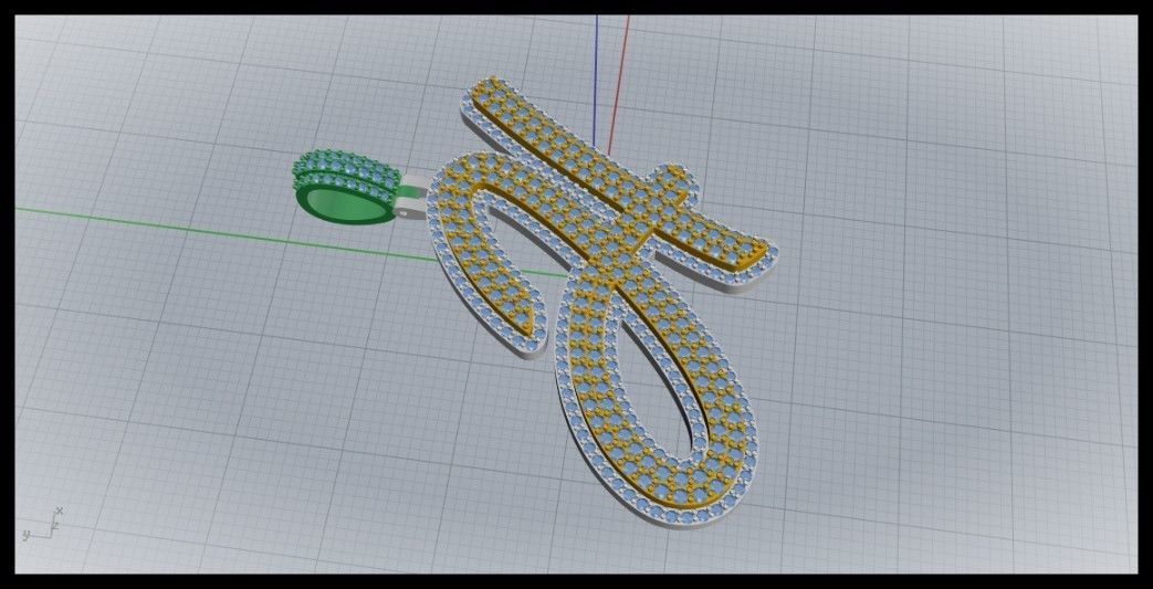 H DOUBLE CURVED FONT 3D print model_3