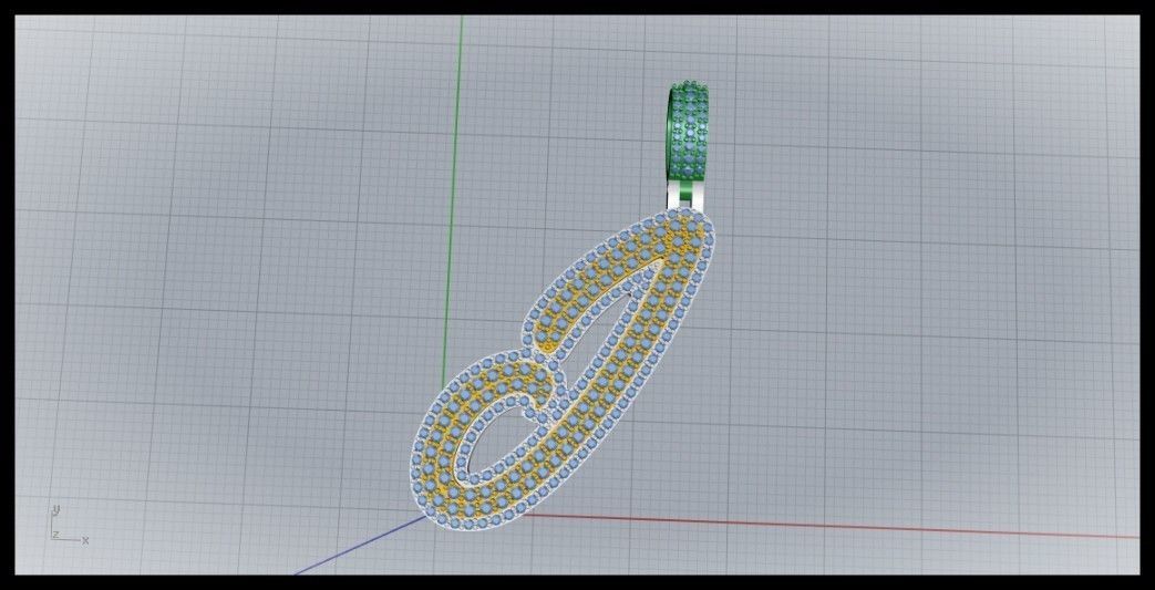 J DOUBLE CURVED FONT 3D print model_7