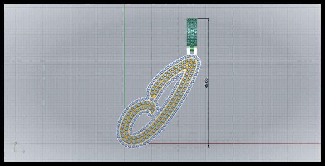 J DOUBLE CURVED FONT 3D print model_8