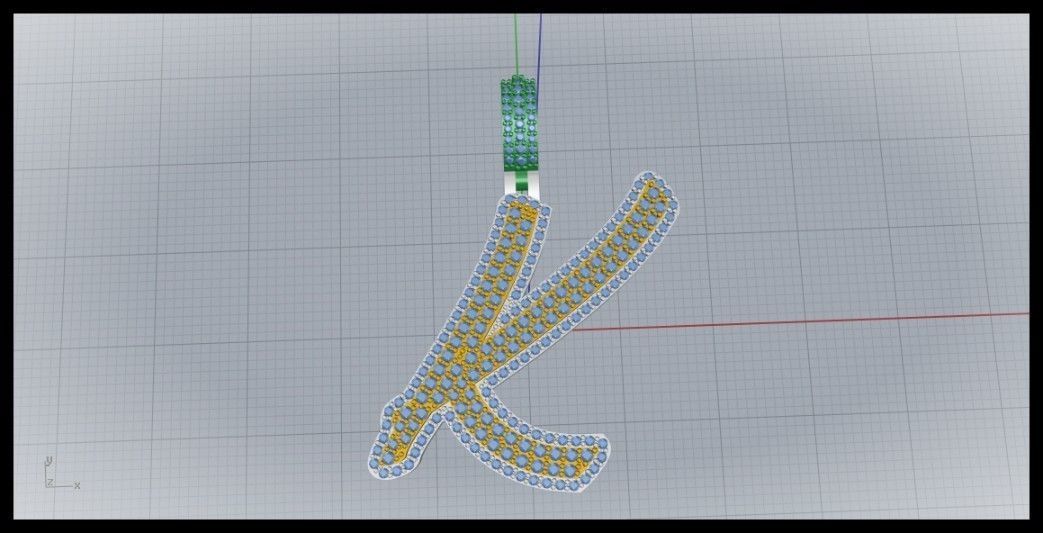 K DOUBLE CURVED FONT 3D print model_1