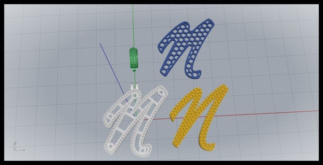 N DOUBLE CURVED FONT 3D print model_10