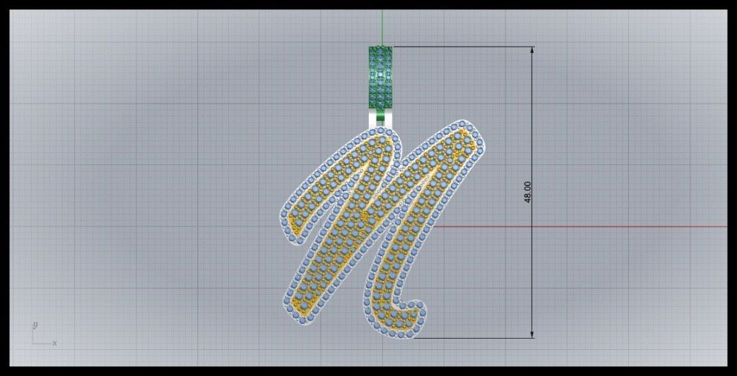 N DOUBLE CURVED FONT 3D print model_8