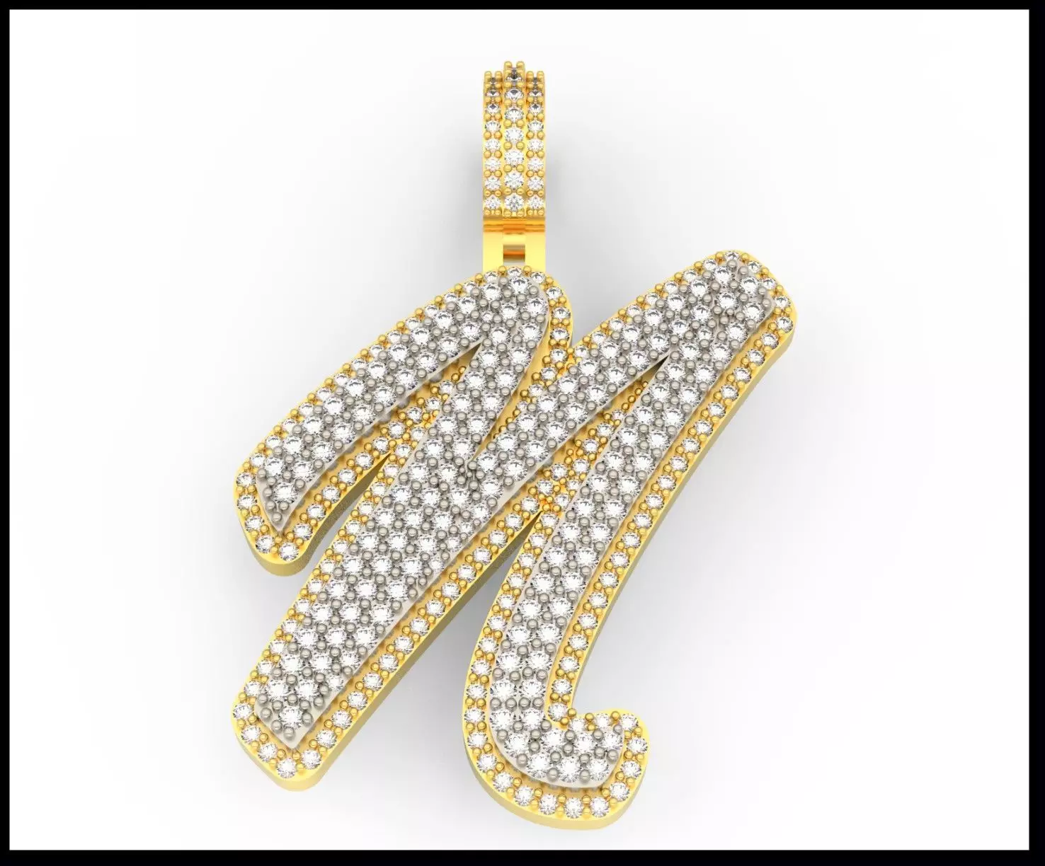 N DOUBLE CURVED FONT 3D print model_0