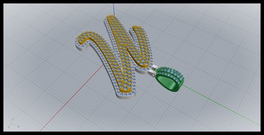 N DOUBLE CURVED FONT 3D print model_5