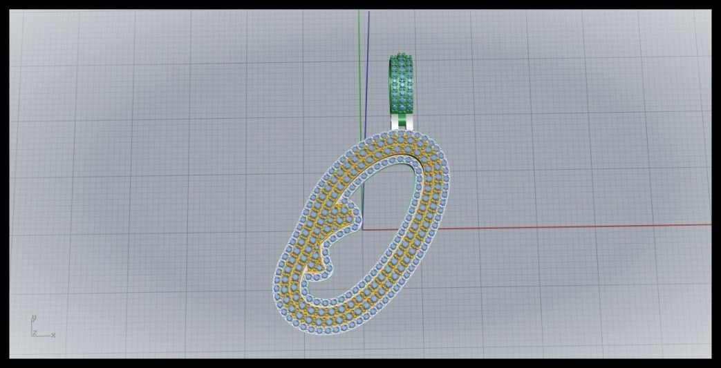 O DOUBLE CURVED FONT 3D print model_7