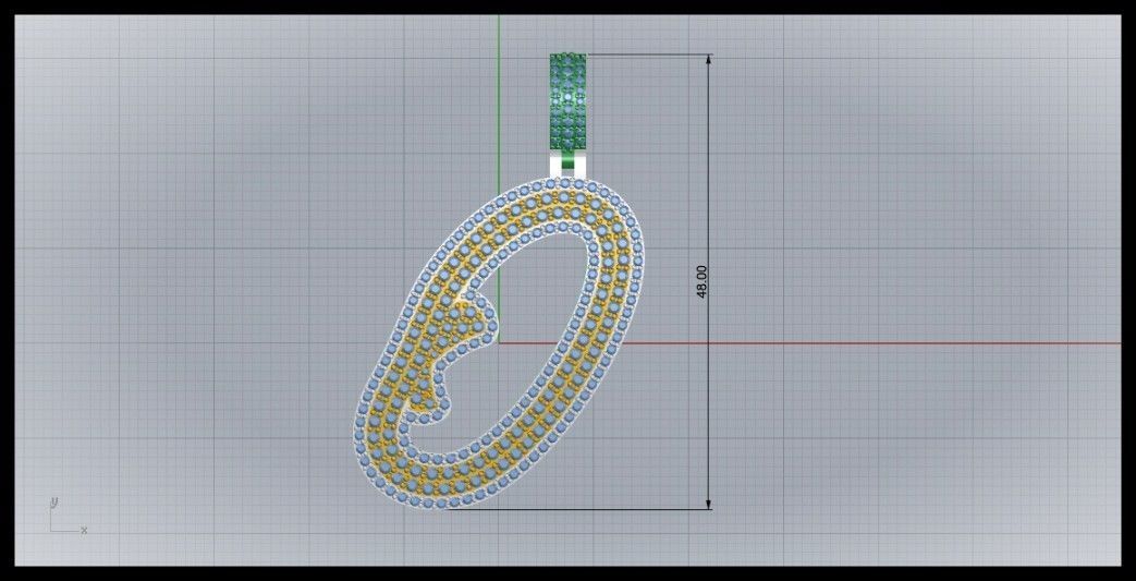 O DOUBLE CURVED FONT 3D print model_8