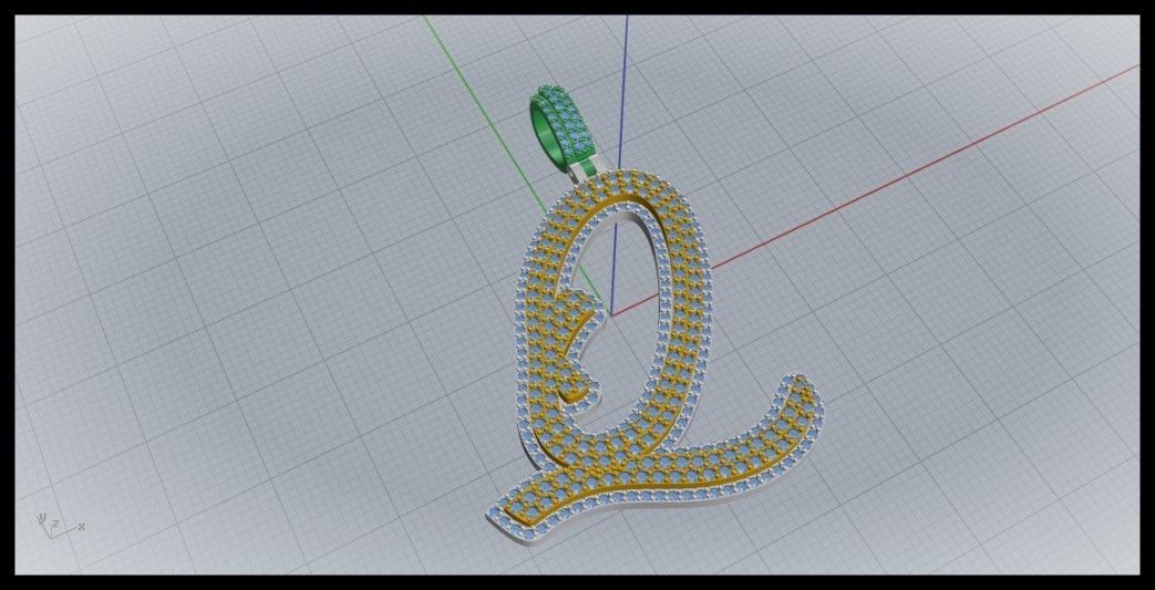 Q DOUBLE CURVED FONT 3D print model_1