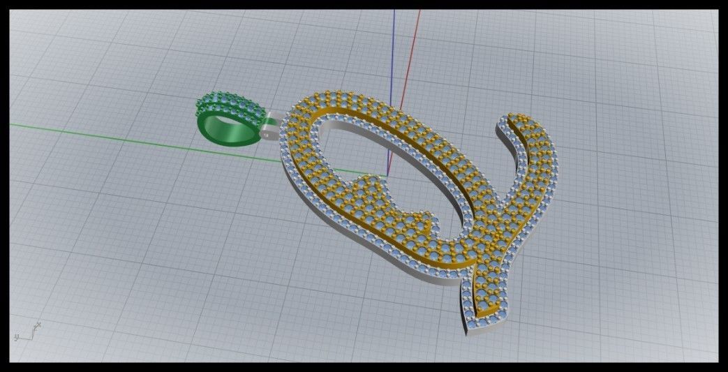 Q DOUBLE CURVED FONT 3D print model_4