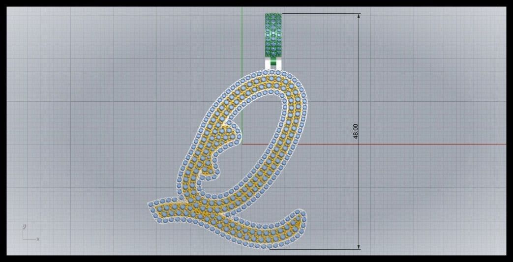 Q DOUBLE CURVED FONT 3D print model_8