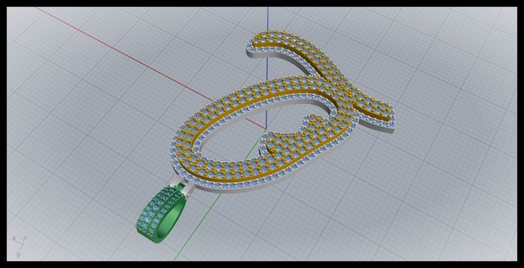 Q DOUBLE CURVED FONT 3D print model_5