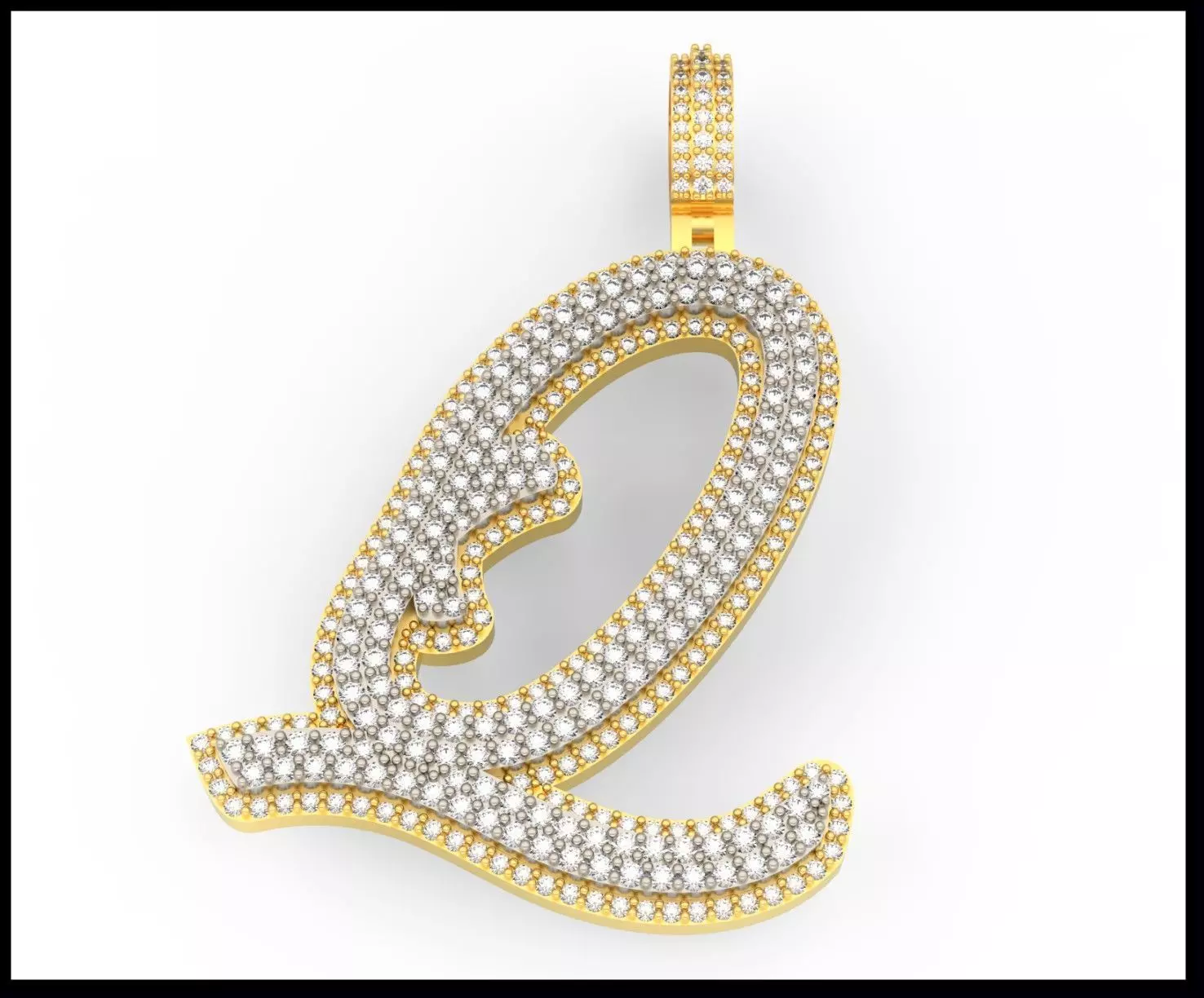 Q DOUBLE CURVED FONT 3D print model_0