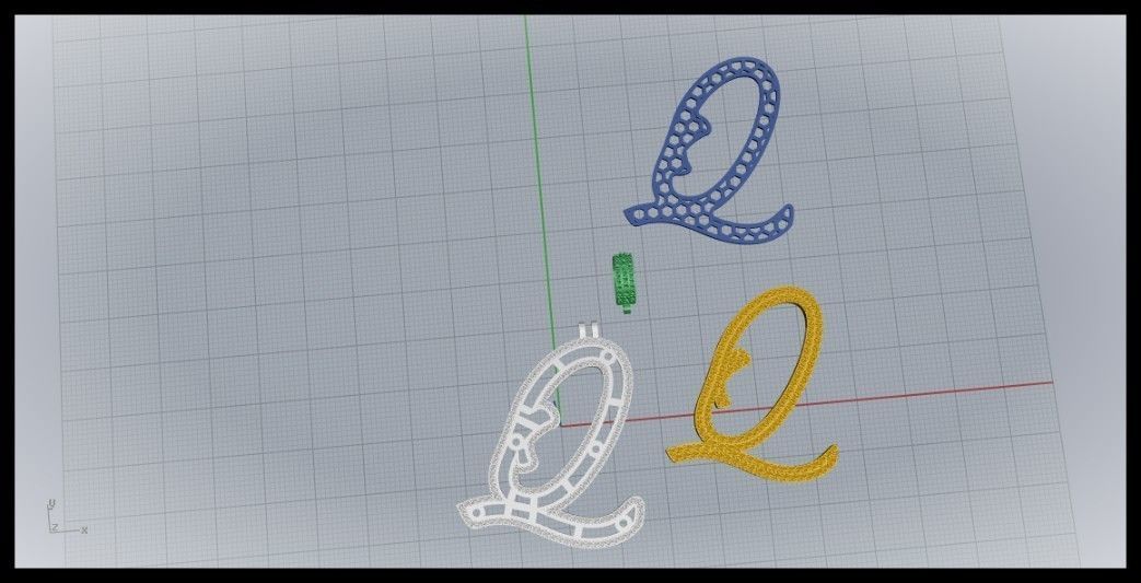 Q DOUBLE CURVED FONT 3D print model_9
