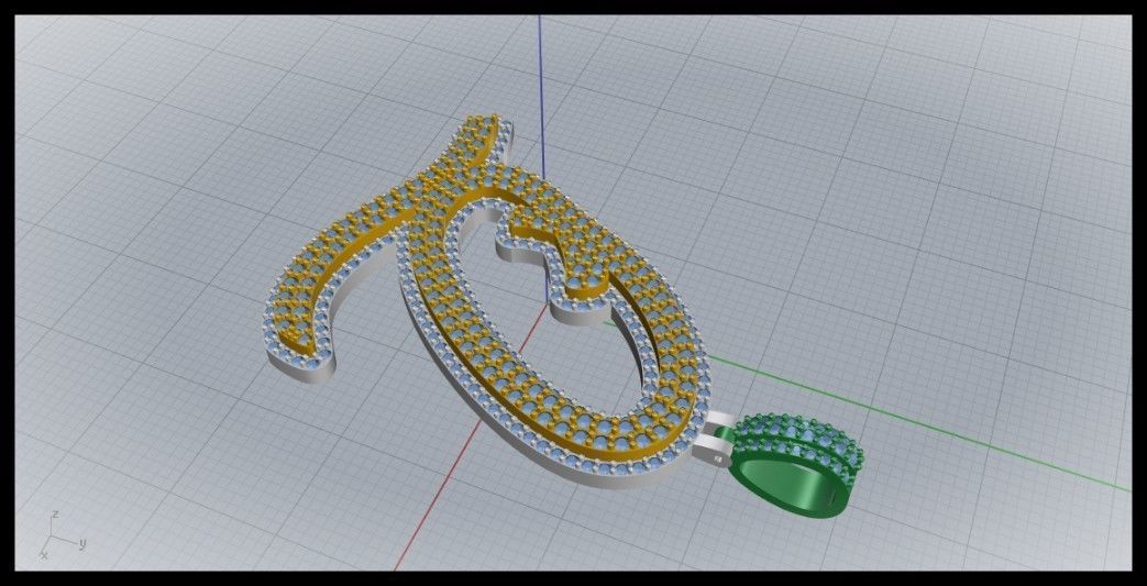 Q DOUBLE CURVED FONT 3D print model_6