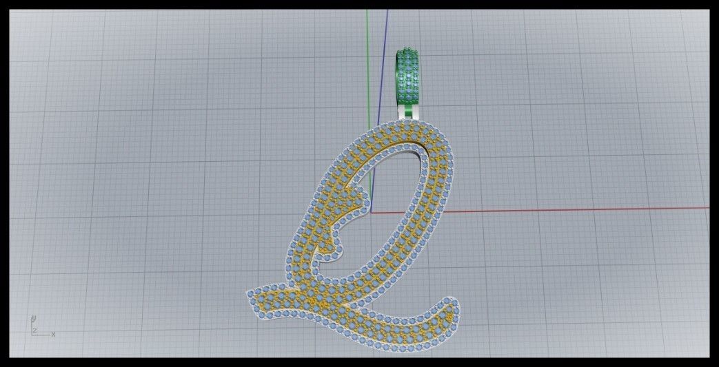 Q DOUBLE CURVED FONT 3D print model_7